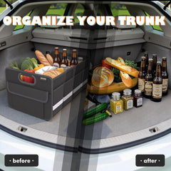 Homeve trunk organizer in a vehicle demonstrating versatile storage.