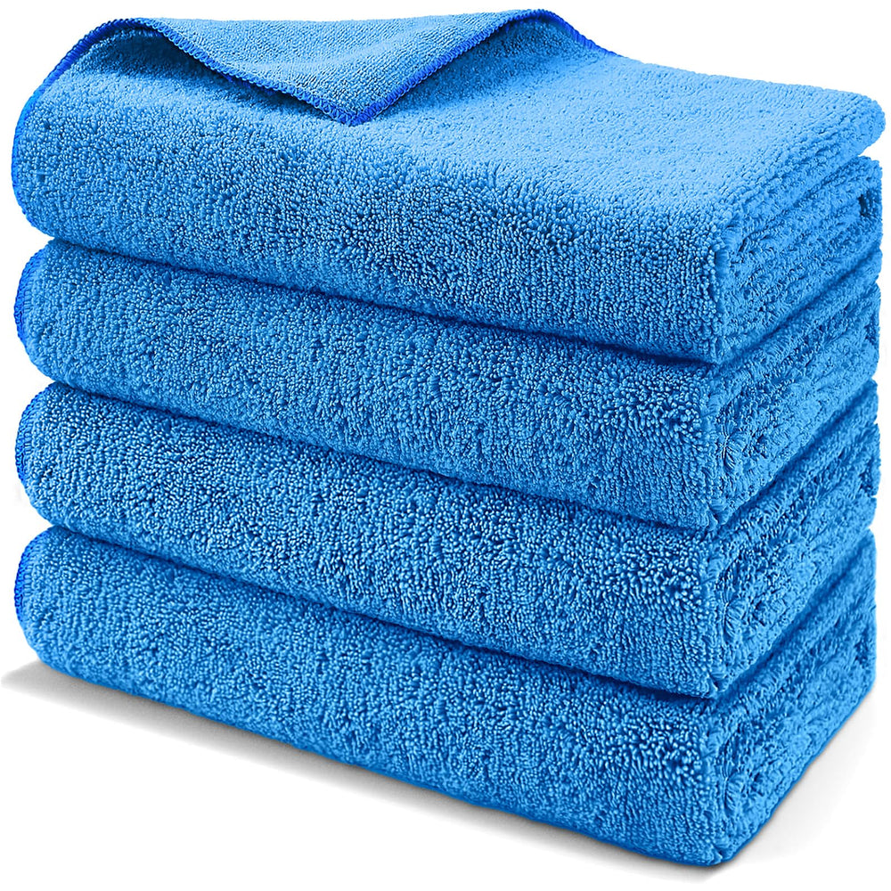 HOMEXCEL drying towel in use on car surface, ultra-absorbent and lint-free.