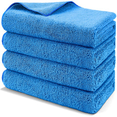 HOMEXCEL drying towel in use on car surface, ultra-absorbent and lint-free.