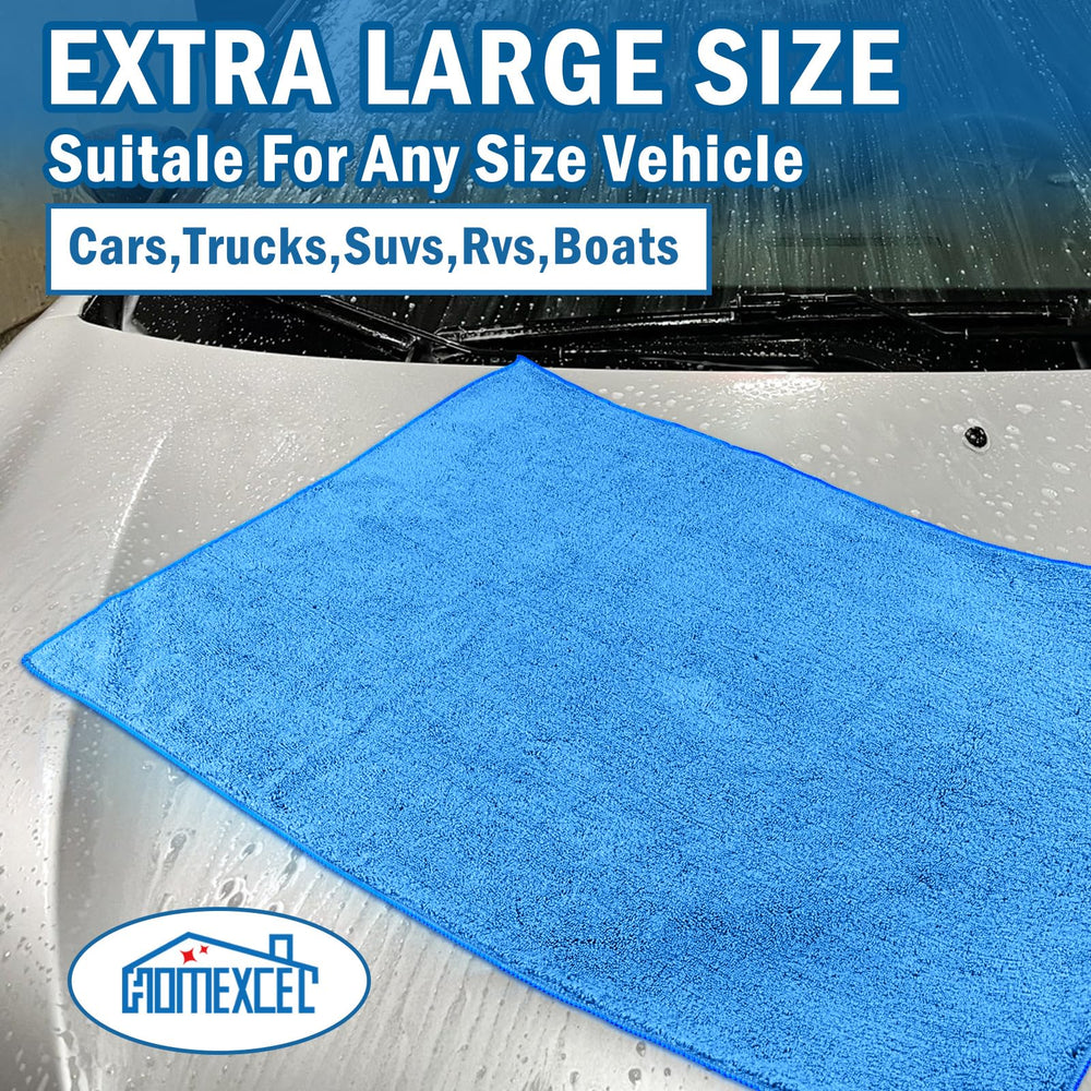 HOMEXCEL drying towel leaves surfaces lint-free and streak-free.