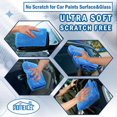 HOMEXCEL microfiber towel, reusable after washes, reduces waste and saves money.