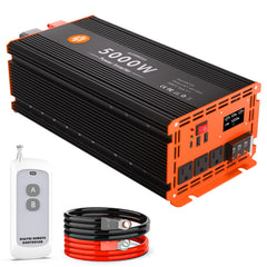 Homkeep inverter LCD display shows status and voltages for easy monitoring.