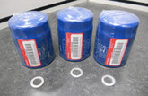 Honda OEM engine oil filter 15400-PLM-A02 three-pack for Honda maintenance.