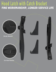 HONFQP hood latch kit installed closeup highlighting OE-compatible fit and durability.