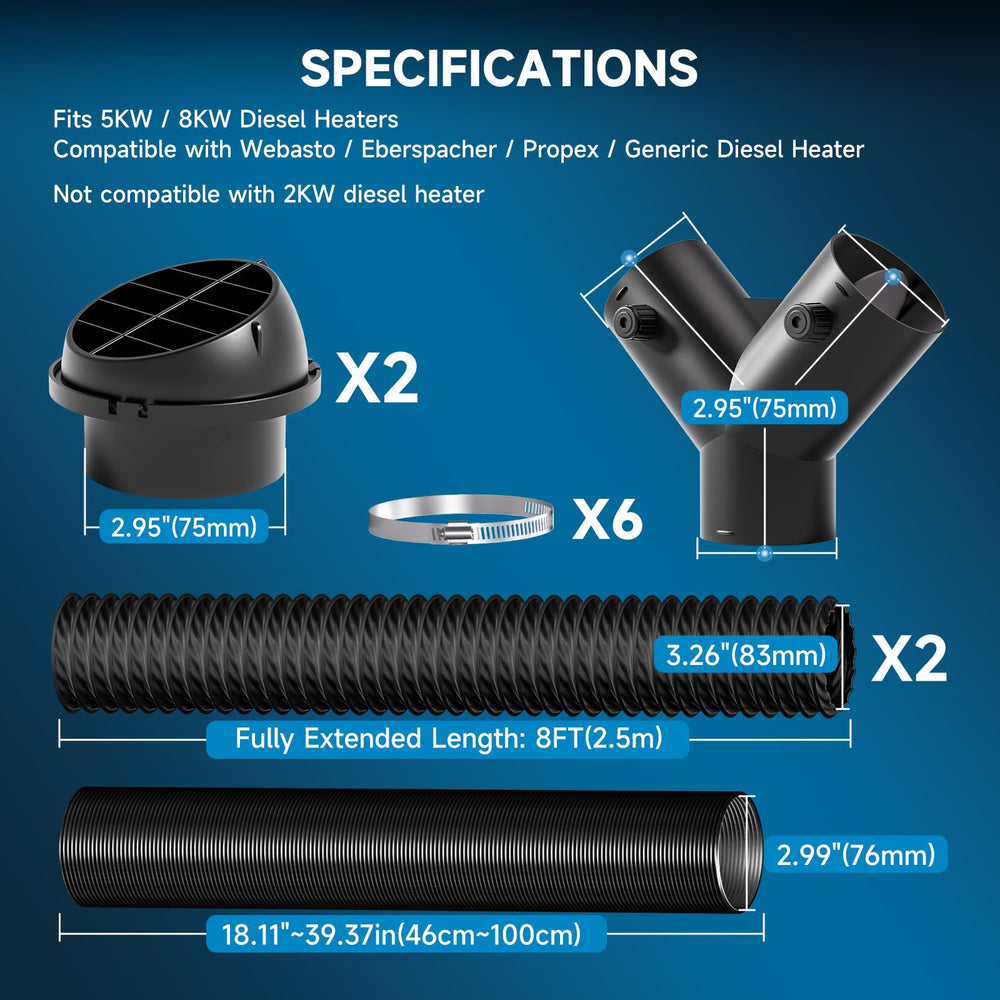 HonGuan universal compatibility supports 5KW–8KW diesel heaters.
