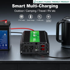 HONOURLIGHT 3000W inverter powers essential devices during camping off-grid.