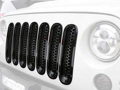 Hooke Road Jeep Wrangler JK front grille mesh guard enhances airflow and protection from debris.