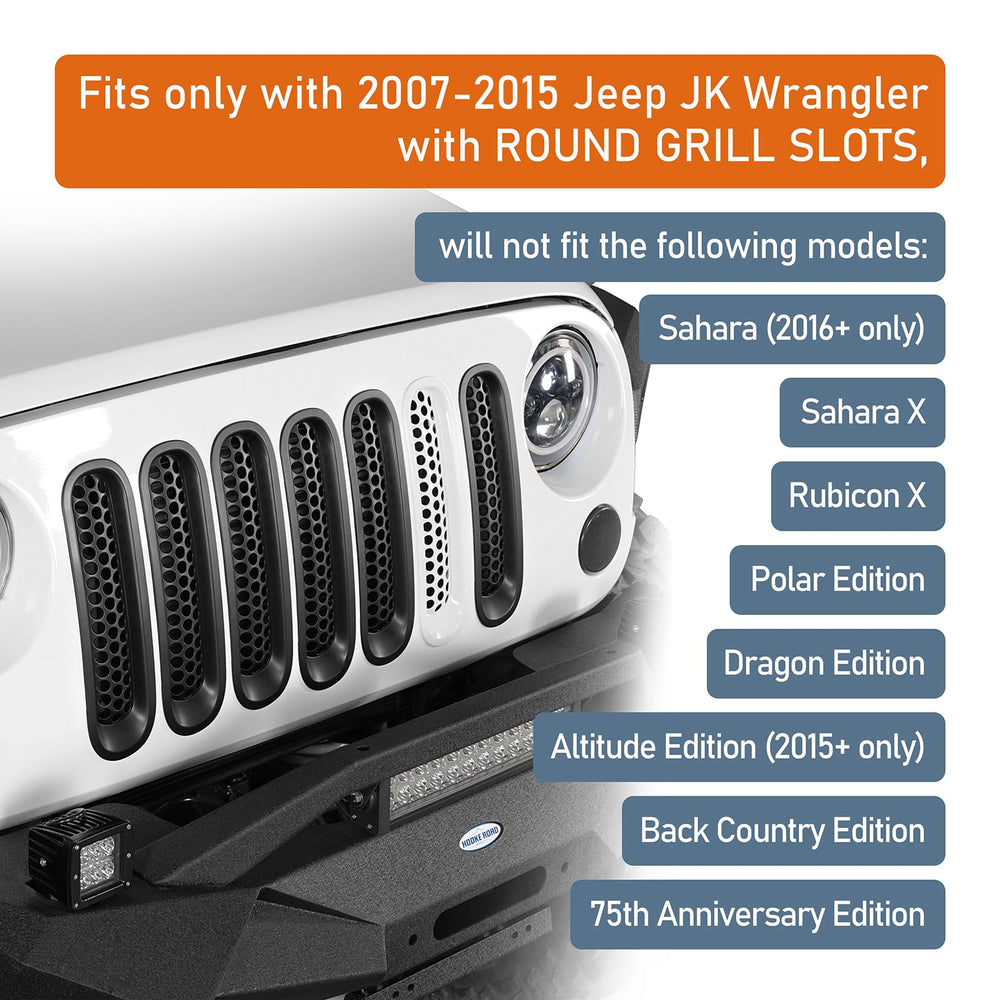 Front mesh grille inserts by Hooke Road boost airflow and cooling.