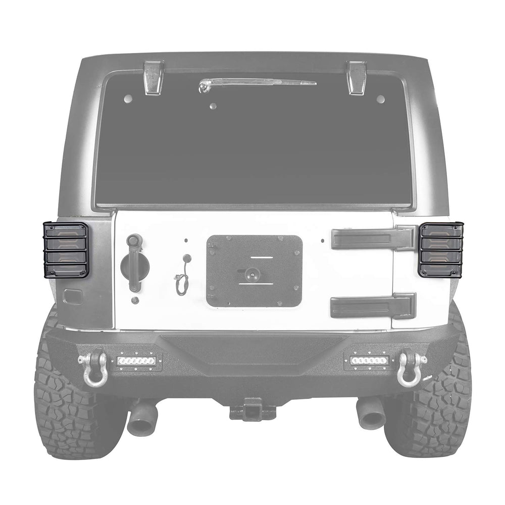 Back view shows pairing on both taillights for balanced protection