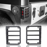 Hooke Road matte black tail light cover guard on rear taillight for Wrangler JK protects from debris