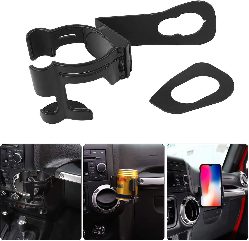 Hooke Road multi-function drink cup holder beside vent for Jeep Wrangler JK.