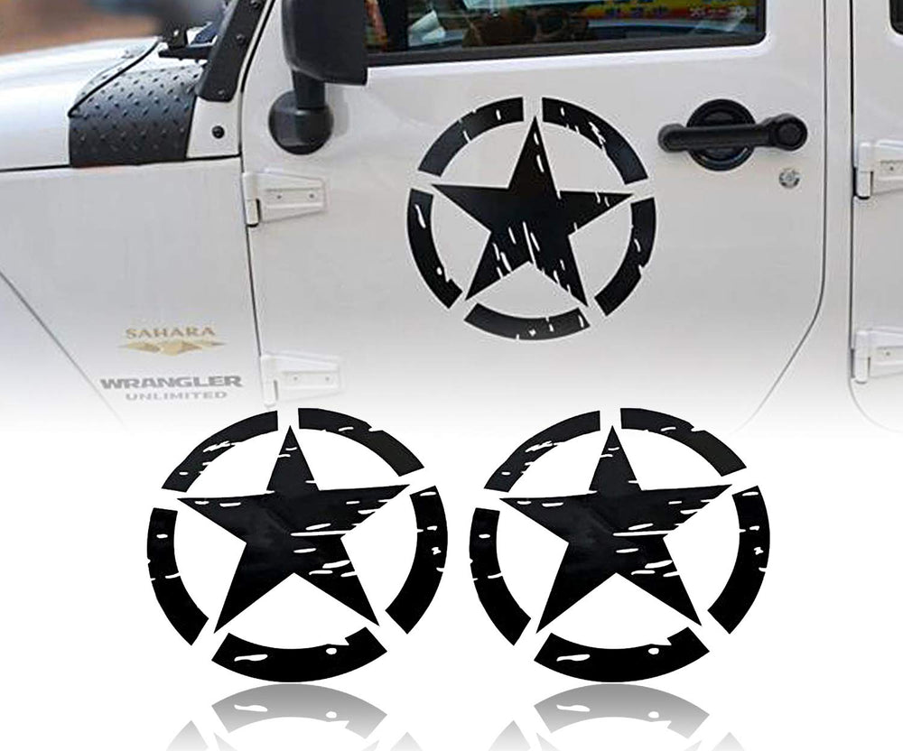 Hooke Road US Army Star car sticker on door panels, bold exterior styling.