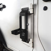 Hooke Road Wrangler Door Hinge Step mounted on Jeep, folding design aids safe roof access.