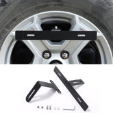 Hoolcar spare tire bracket rear view showing license plate relocation