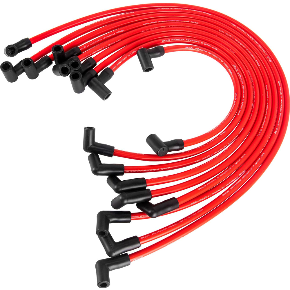 HOOTO 10.5mm spark plug wires kit for HEI BBC SBC engines, improved ignition reliability.