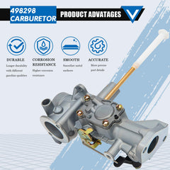 HOOTO 498298 carburetor with air filter and spark plug included for upgrade.