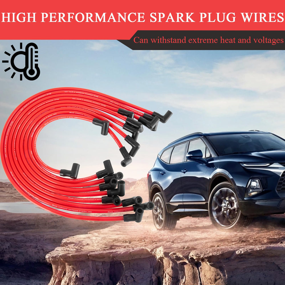 HOOTO black boot spark plug wires withstand heat and abrasion.