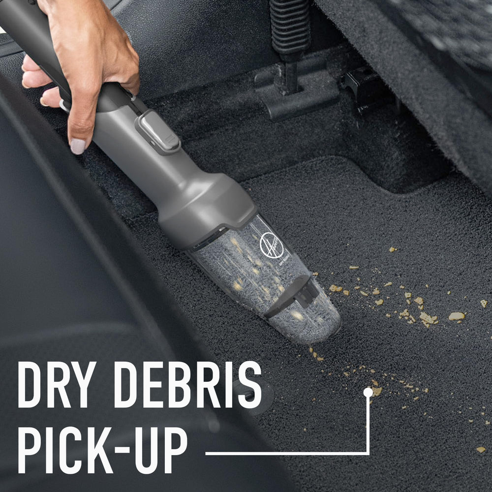 Hoover CleanSlate crevice insert reaches tight gaps for thorough interior cleaning.