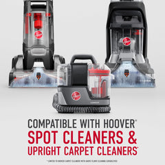 Hoover CleanSlate auto cleaning solution bottle refreshes upholstery and carpet fibers.
