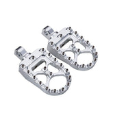 Hopider CNC wide foot pegs showing 360° rotation for adjustable riding angles