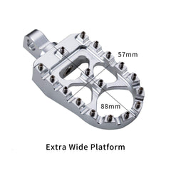 Hopider foot pegs with anodized silver finish for durability and style