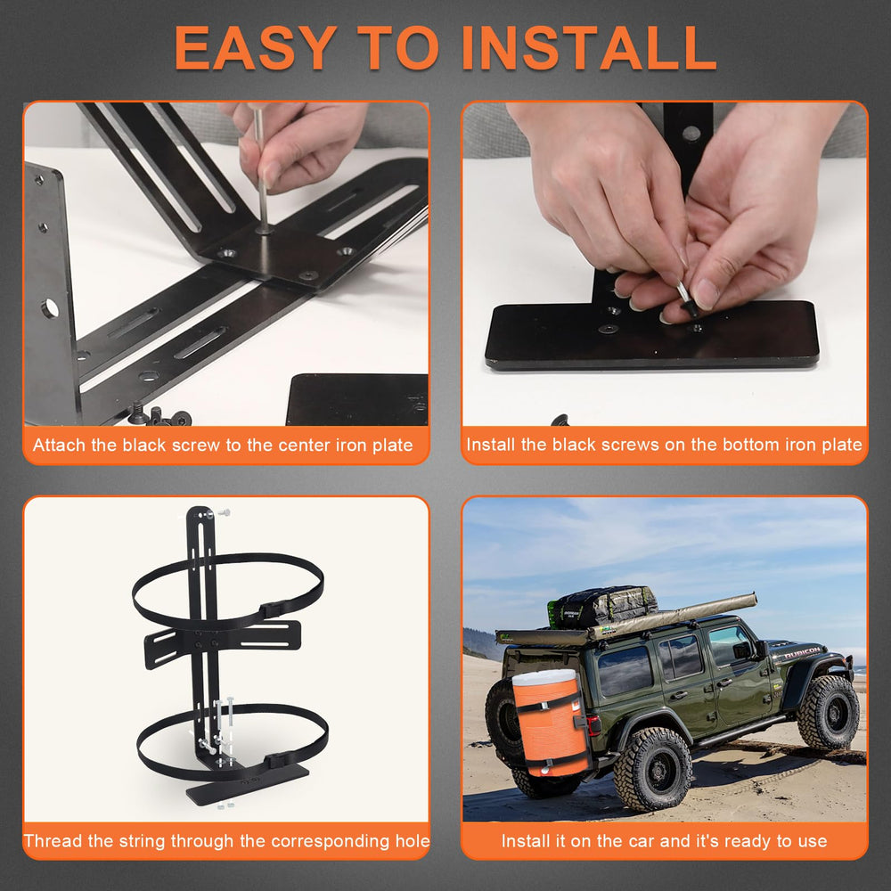 Hoqqf water cooler rack adjustable straps fit multiple bucket sizes