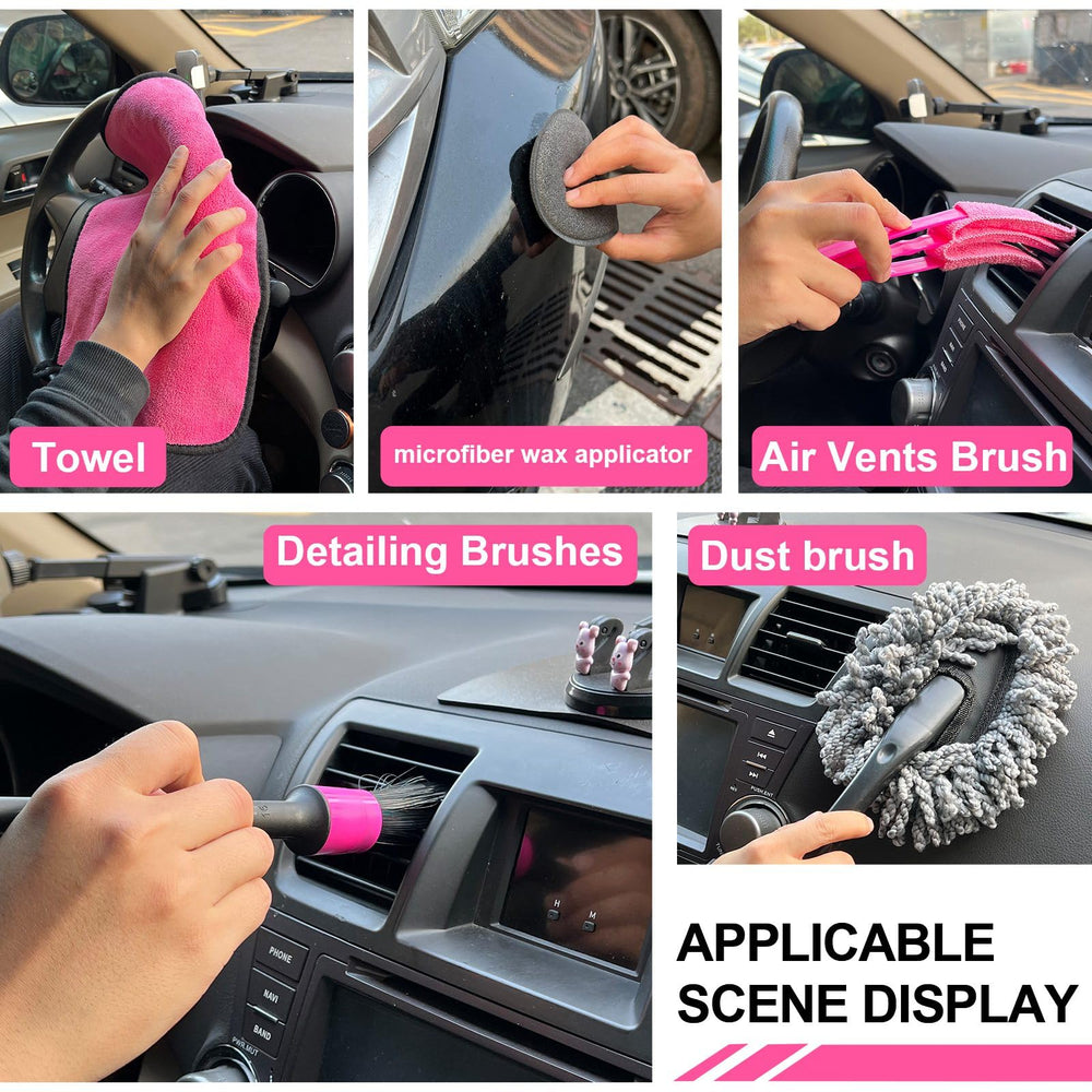HORDALOR car duster brush removes interior dust effectively