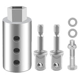 HORTHERO heavy duty trailer jack drill adapter mounted on a 1 inch drive shaft for quick stabilization