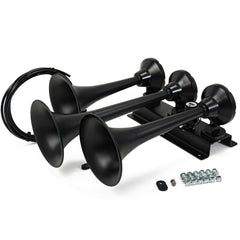 HornBlasters Flatlaw complete kit displayed with all components for quick DIY install