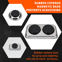HORUSDY stainless steel trays with soft rubber magnets prevent scratching