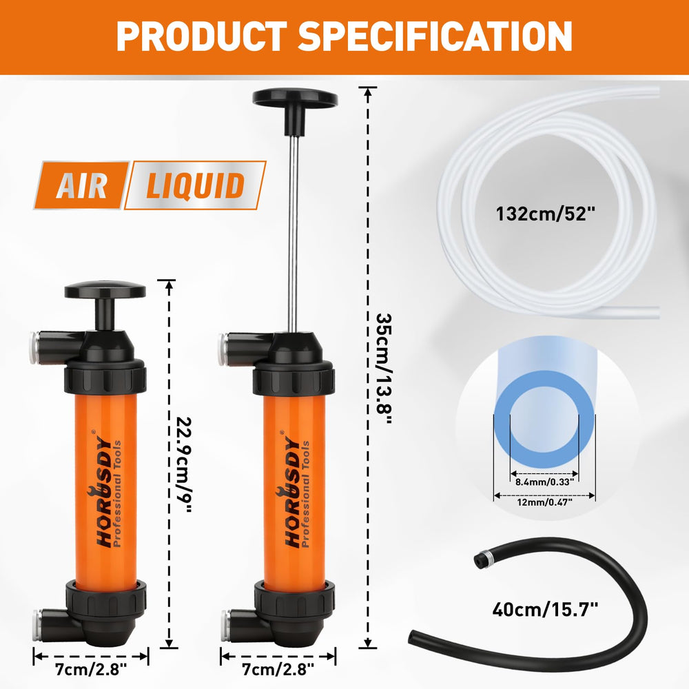 HORUSDY clear hoses reach deep tanks for convenient fluid transfer