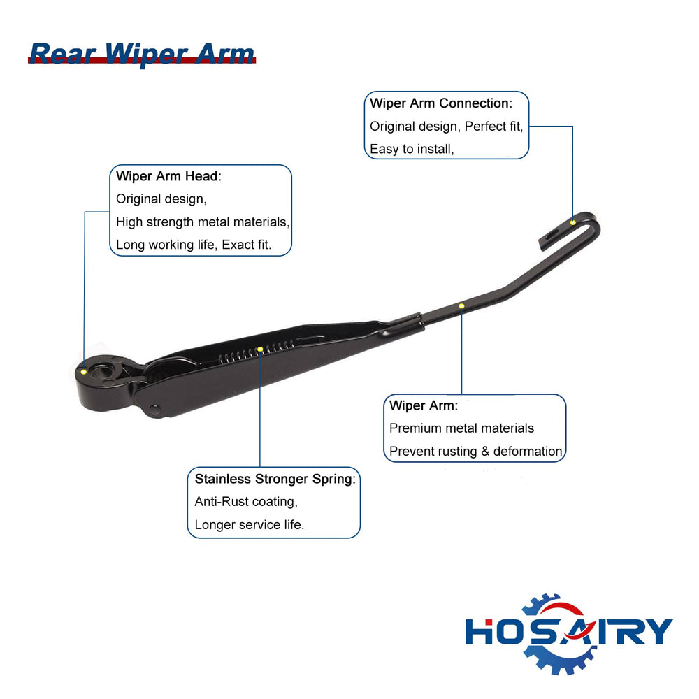 Hosairy 16in rear wiper blade covers larger windows clearly