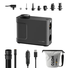 HOTO Air Pump Master front view showing portable inflation capability