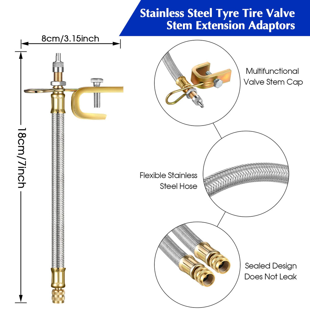 Hotop brass valve stem extender at 45 degrees for tight valve access