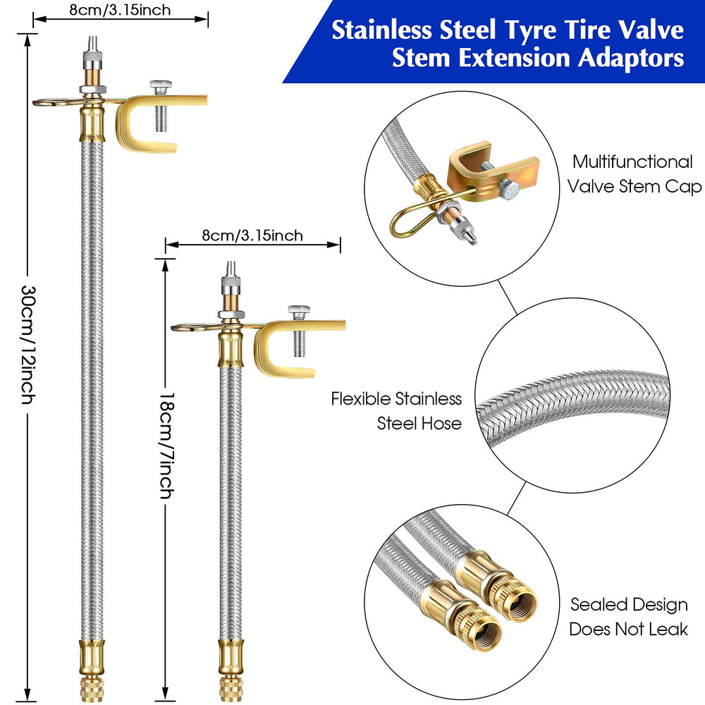 Hotop braided stainless 12in valve stem extender offers extended reach
