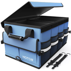 HOTOR Car Trunk Organizer folded for compact storage and easy transport.