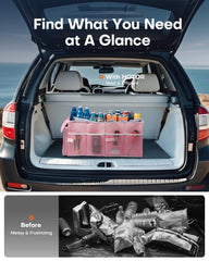 HOTOR collapsible trunk organizer folds flat for home storage.