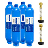 Hourleey 4-pack RV inline water filter ready for installation on the road.