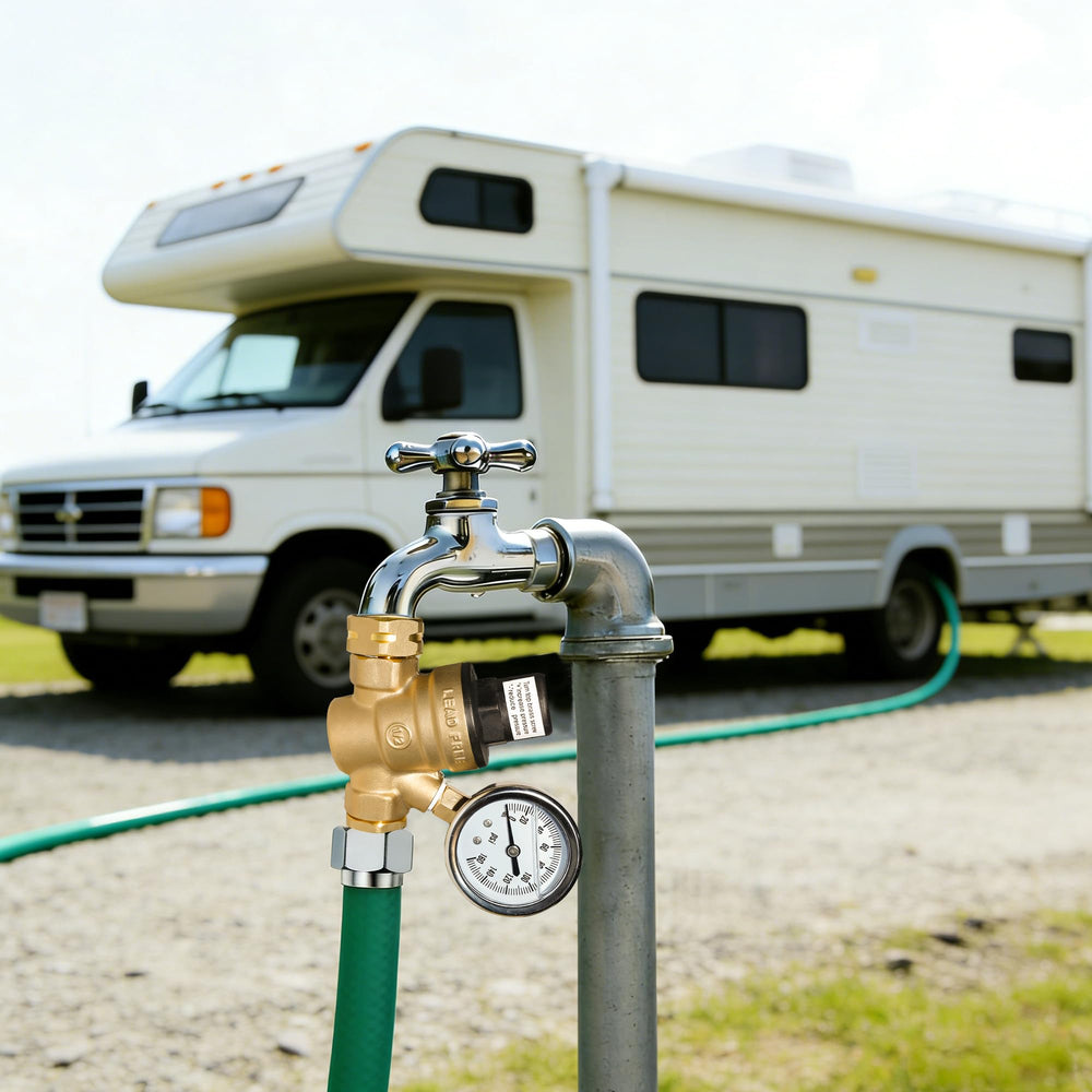 Hourleey lead-free brass regulator ensures steady pressure in trailers