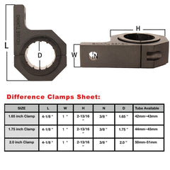 House Tuning universal 1.75 inch clamp securing a LED light bar on a vehicle roof