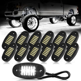 Hovano 12 pods rock light 6000K white glow across a vehicle