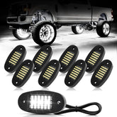 Hovano 8 pods white rock lights underbody illumination for safer night driving