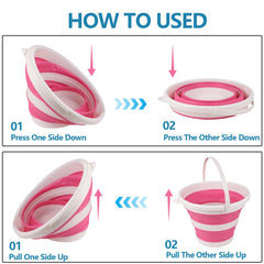 Hovom 10L bucket with a sturdy handle for easy carrying when filled.