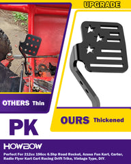 HOWBOW Go Kart durable steel texture highlights rust-resistant construction and long-lasting use.