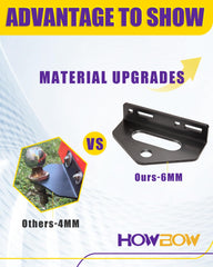 HOWBOW universal lawn mower hitch assembly demonstrates versatile mounting options.