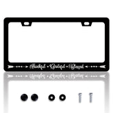 HOWKWAWY thankful license plate frame front view enhances curb appeal