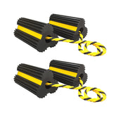 HOXWELL wheel chocks securing front and back of tire for stability