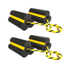 HOXWELL wheel chocks securing front and back of tire for stability