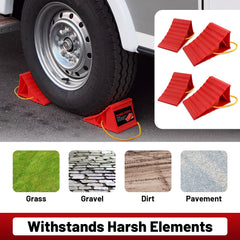 HOXWELL bright red chocks improve nighttime visibility during parking