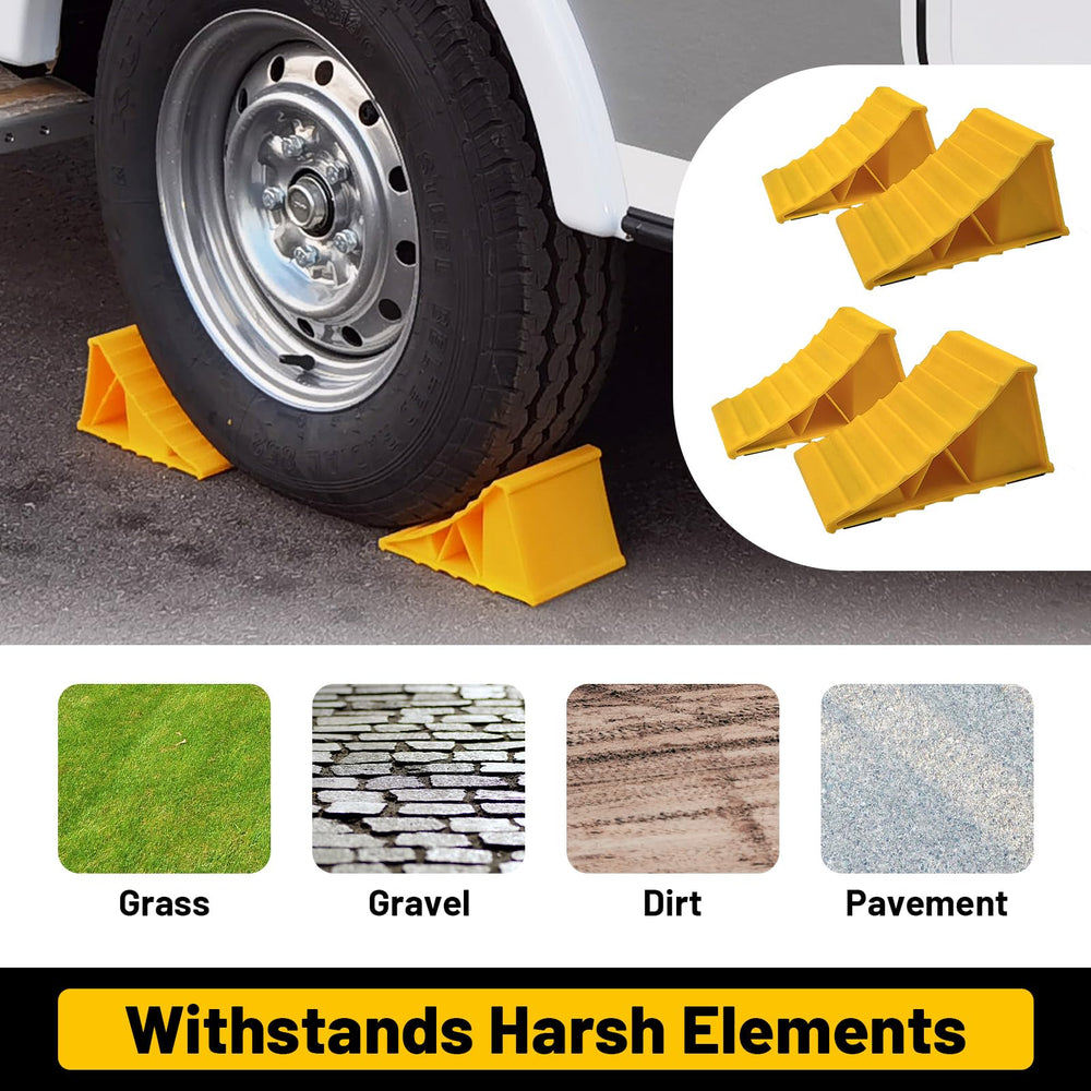 HOXWELL bright-colored chocks aid quick placement in dim environments